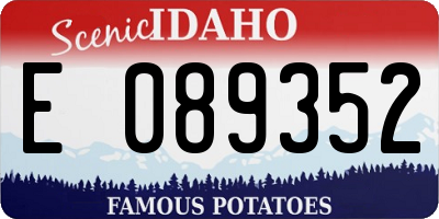 ID license plate E089352
