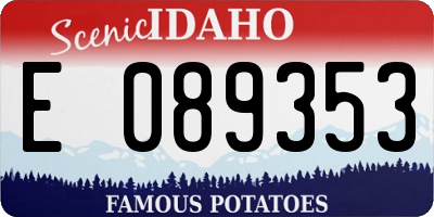 ID license plate E089353