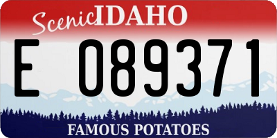 ID license plate E089371