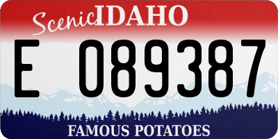 ID license plate E089387