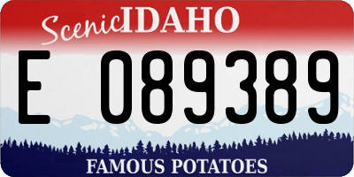ID license plate E089389
