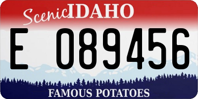 ID license plate E089456