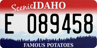 ID license plate E089458