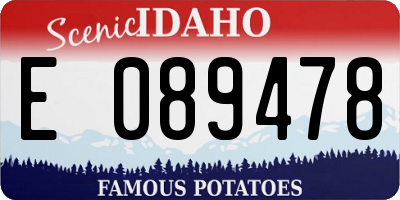 ID license plate E089478