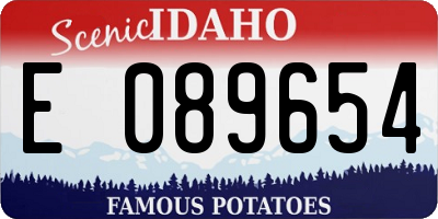 ID license plate E089654