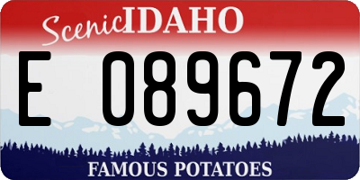 ID license plate E089672
