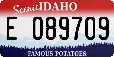 ID license plate E089709