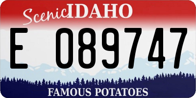 ID license plate E089747