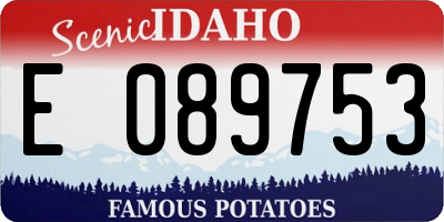 ID license plate E089753