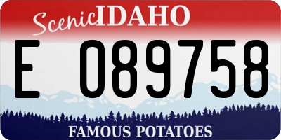 ID license plate E089758