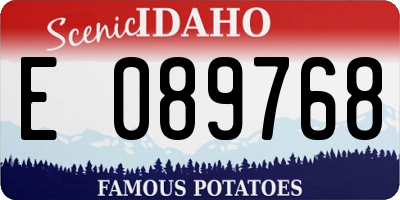 ID license plate E089768