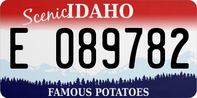ID license plate E089782
