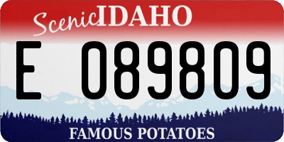 ID license plate E089809