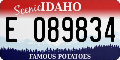 ID license plate E089834