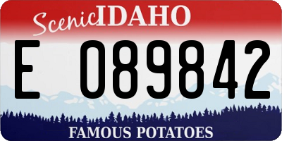 ID license plate E089842
