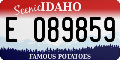 ID license plate E089859