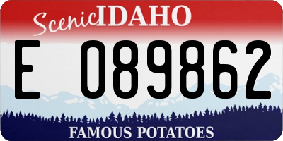ID license plate E089862