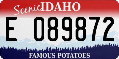 ID license plate E089872