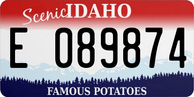 ID license plate E089874