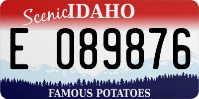 ID license plate E089876