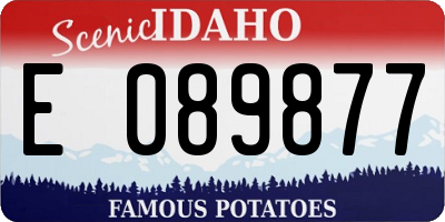 ID license plate E089877