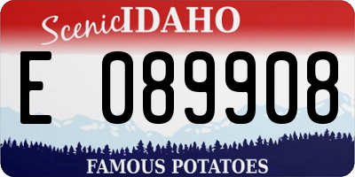 ID license plate E089908