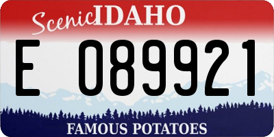 ID license plate E089921