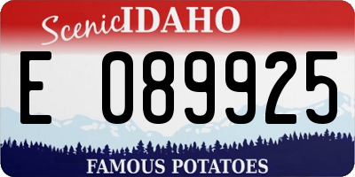 ID license plate E089925