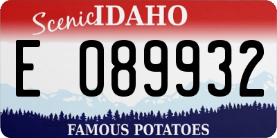 ID license plate E089932