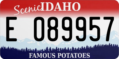 ID license plate E089957