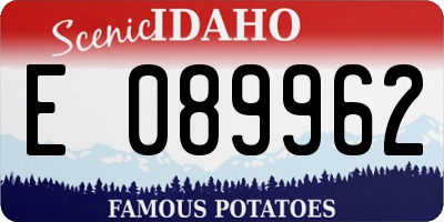 ID license plate E089962