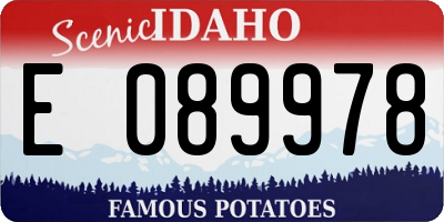 ID license plate E089978