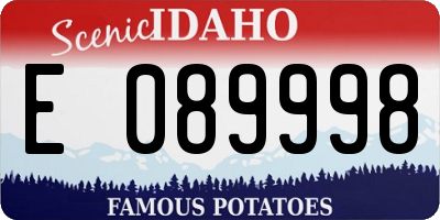 ID license plate E089998