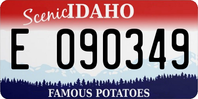 ID license plate E090349
