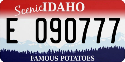 ID license plate E090777