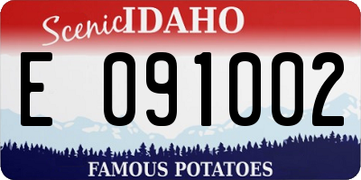 ID license plate E091002