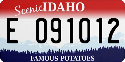 ID license plate E091012