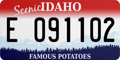 ID license plate E091102