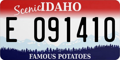 ID license plate E091410
