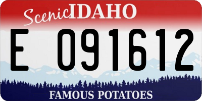 ID license plate E091612