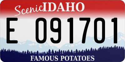 ID license plate E091701