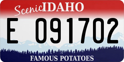 ID license plate E091702