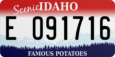 ID license plate E091716