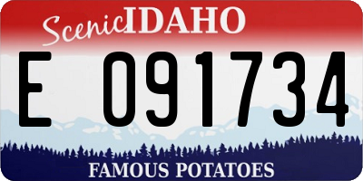 ID license plate E091734