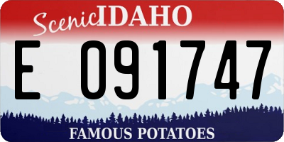 ID license plate E091747