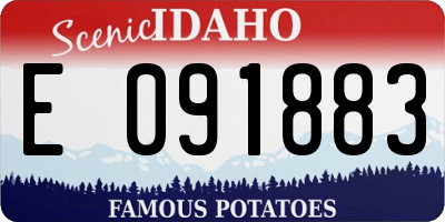 ID license plate E091883