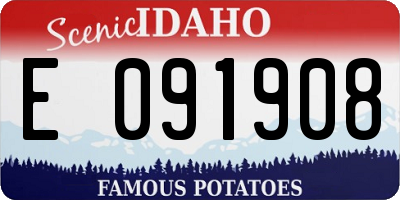 ID license plate E091908