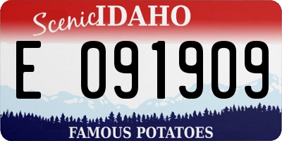 ID license plate E091909