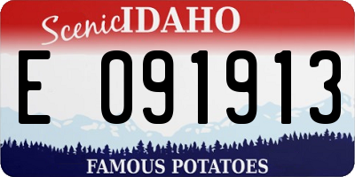 ID license plate E091913