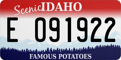 ID license plate E091922